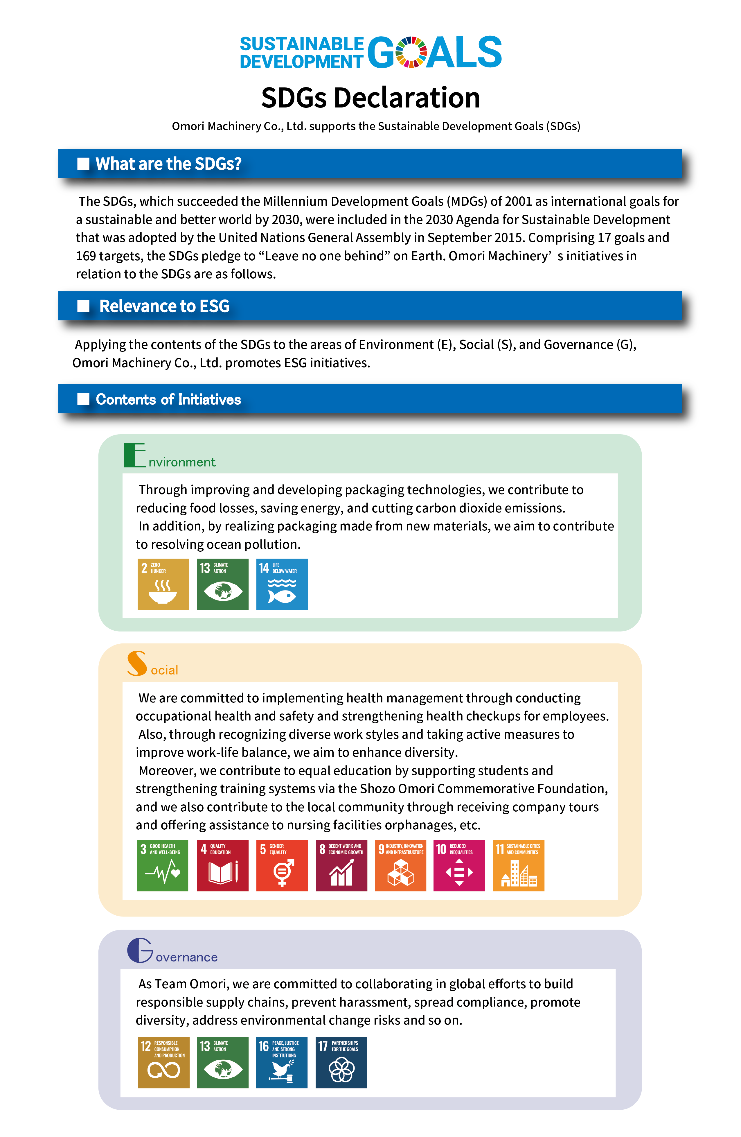 SDGs Declaration