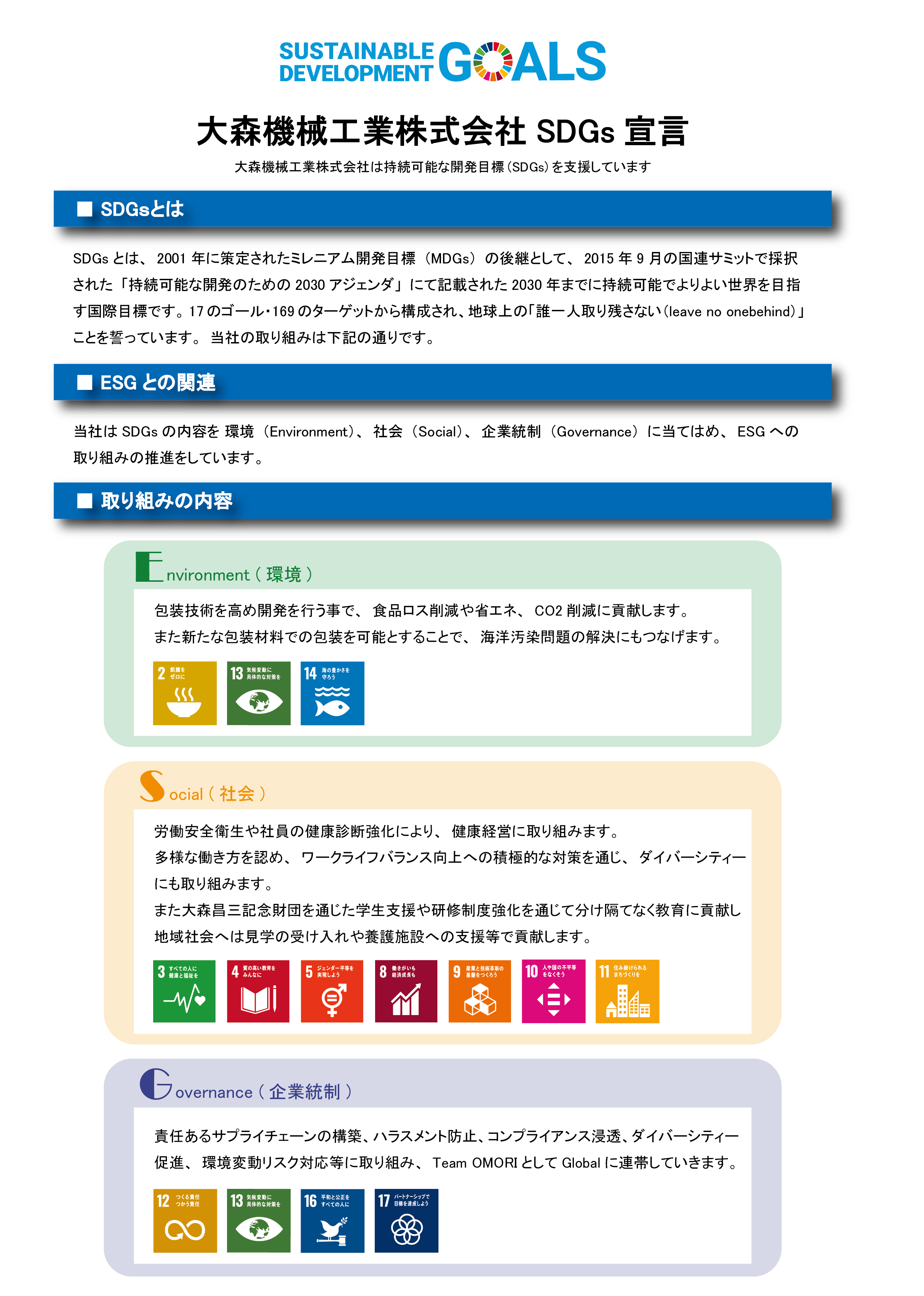 SDGsへの取り組み